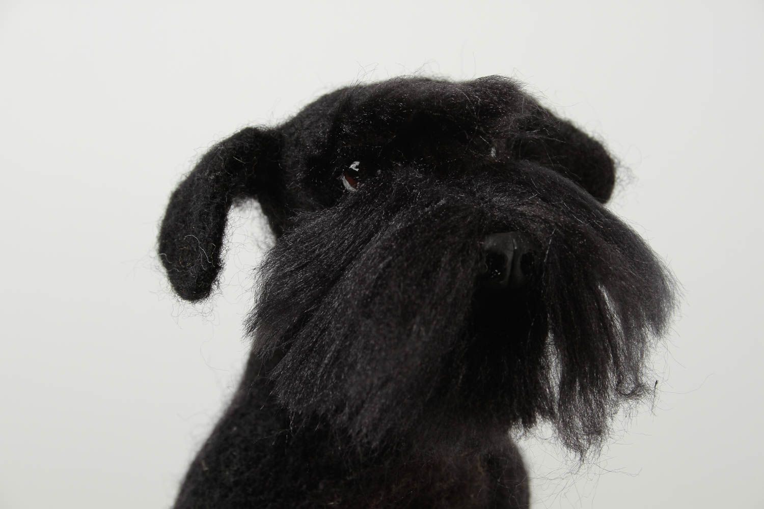 Peluche chien noir faite main Jouet en laine feutrée original Déco maison photo 5