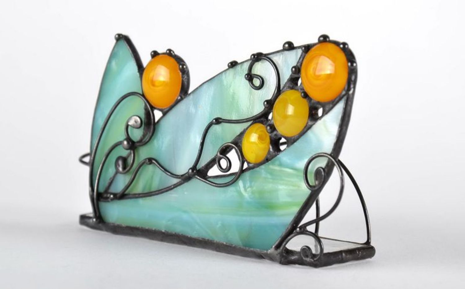 Stained glass business cards holder photo 1