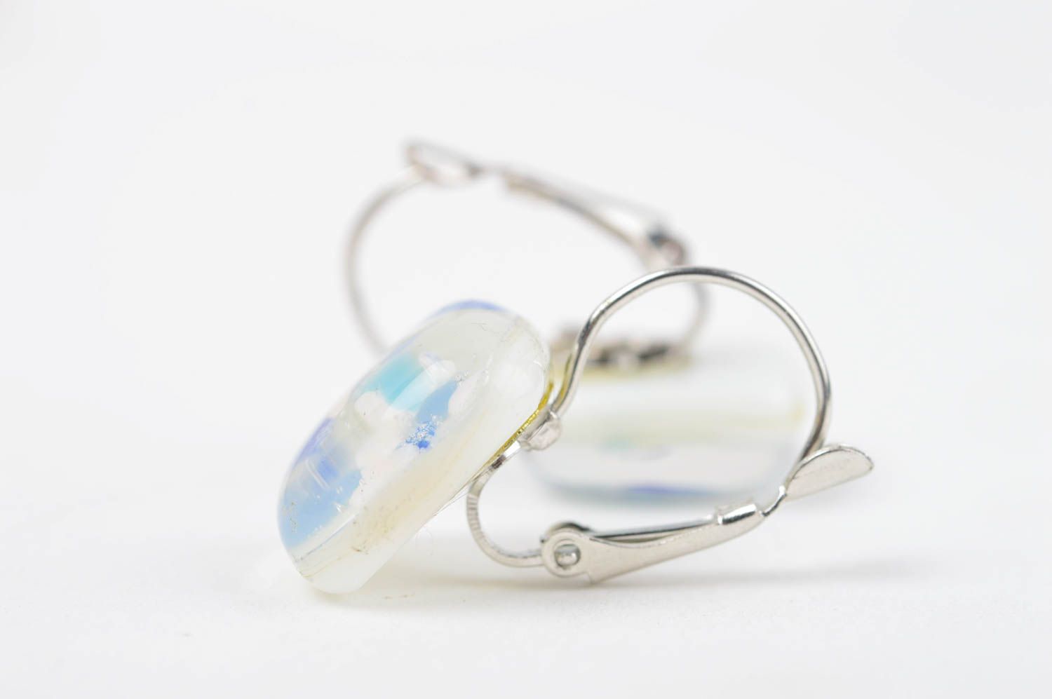 Boucles d'oreilles fantaisie Bijou fait main de verre design Cadeau femme photo 3