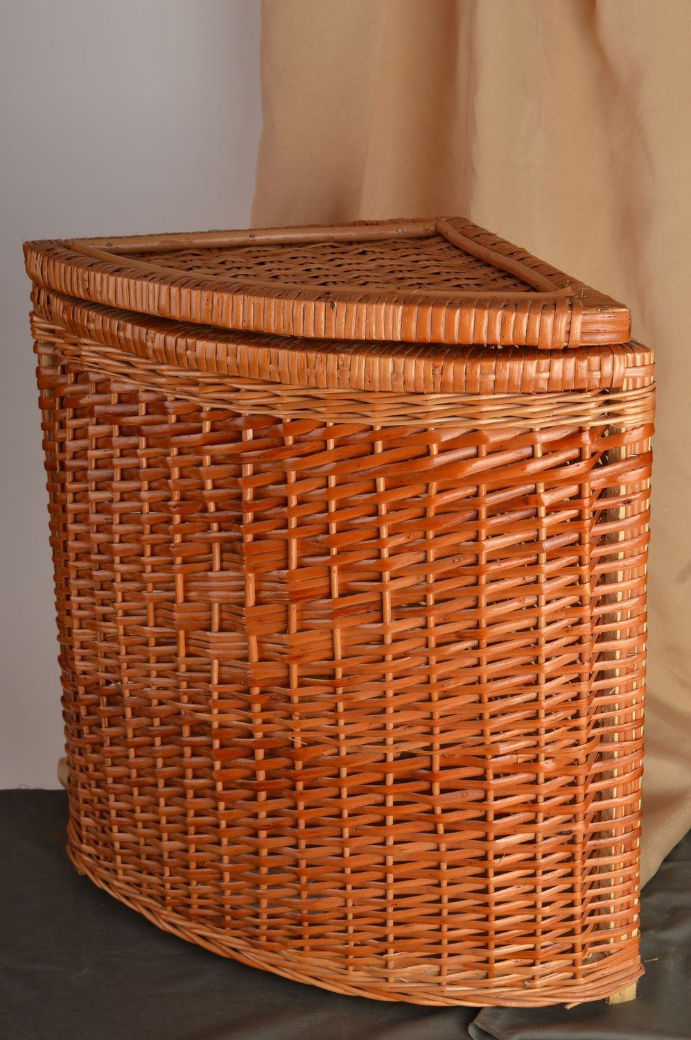 Handmade designer woven basket cute basket for laundry present for woman photo 1