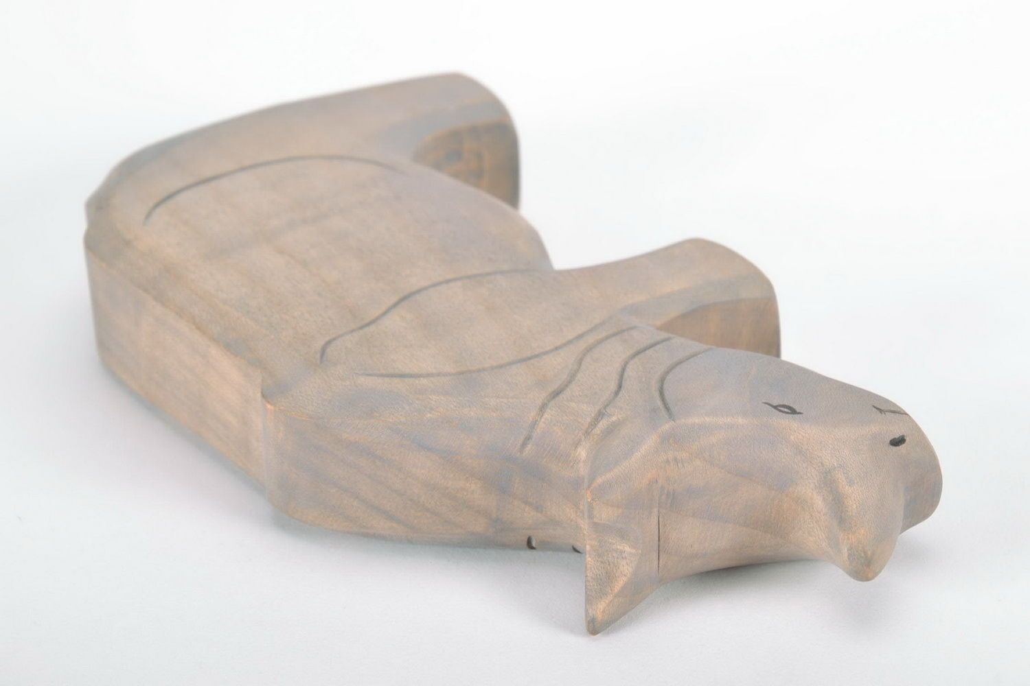 Figurine rhinocéros Jouet en bois fait main original Décoration d'intérieur photo 5