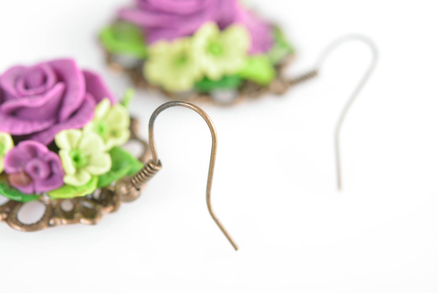 Zarte Blumen Ohrringe in Lila handmade Geschenk Ideen Accessoire für Frauen foto 5