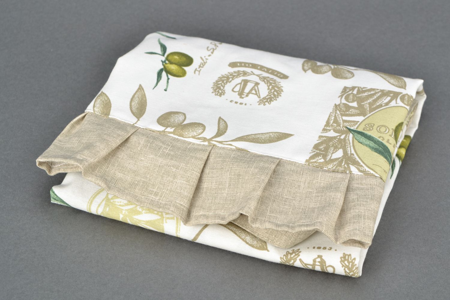 Женский фартук из ткани с принтом Олива  фото 3