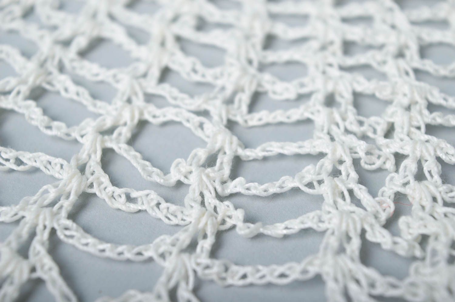 Col blanc fait main Accessoires tricotés Cadeau femme ajouré style vintage photo 3
