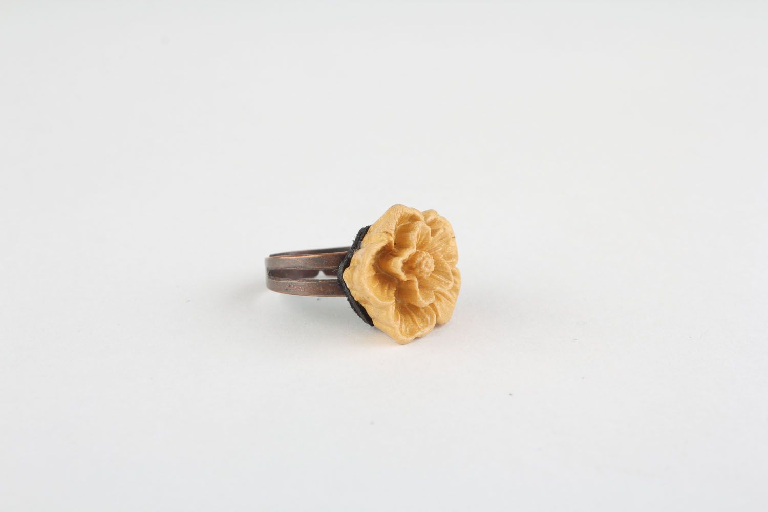 Polymer clay ring Flower photo 1