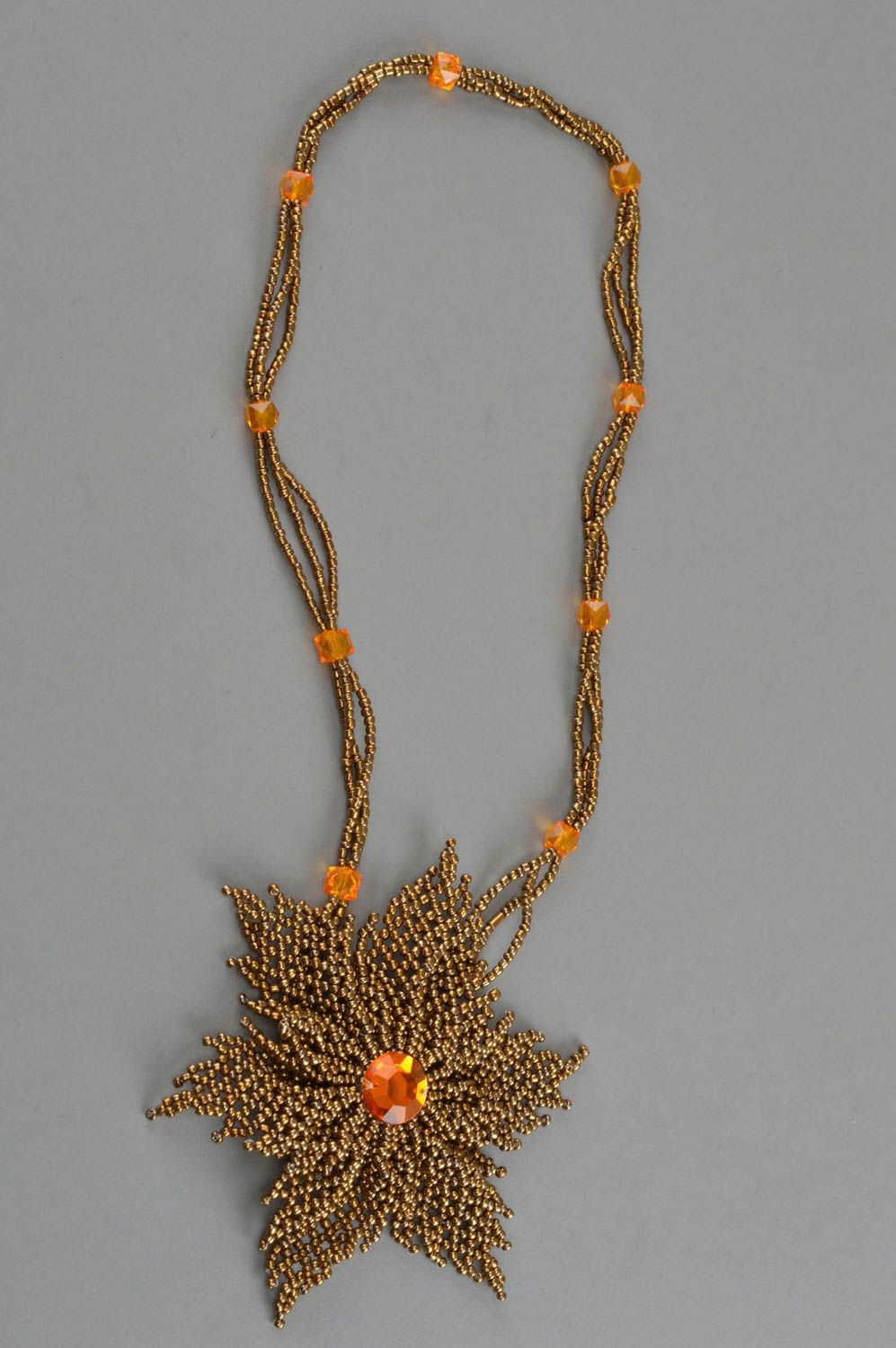 Handmade beaded brooch seed beads pendant designer accessory for women photo 2