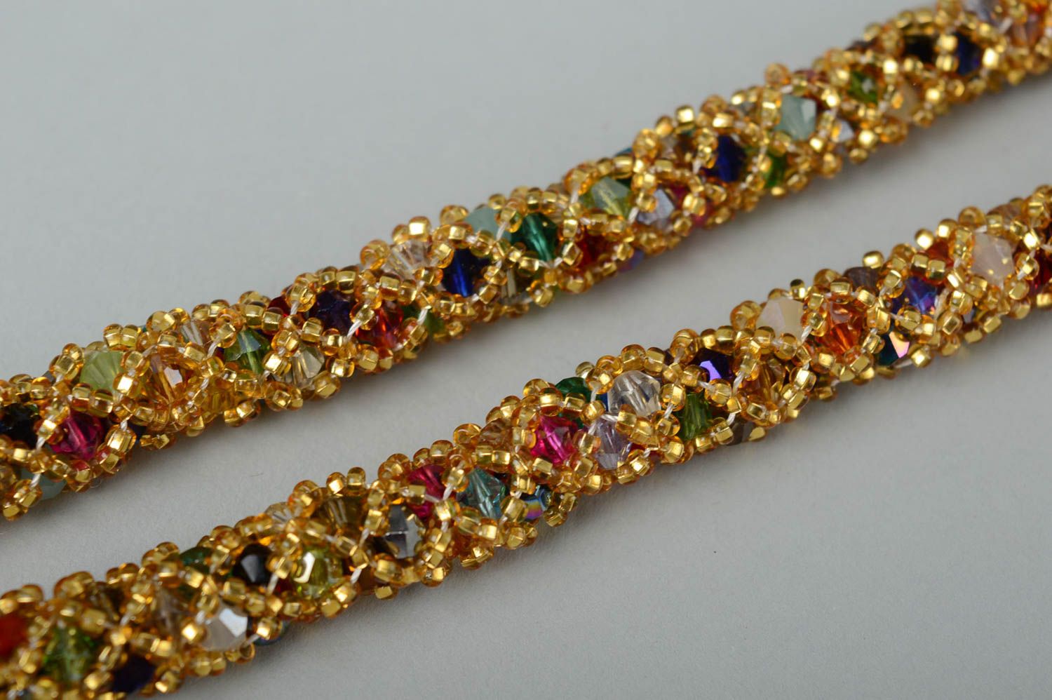 Collier spirale Bijou fait main perles de rocaille doré mode Cadeau femme photo 4