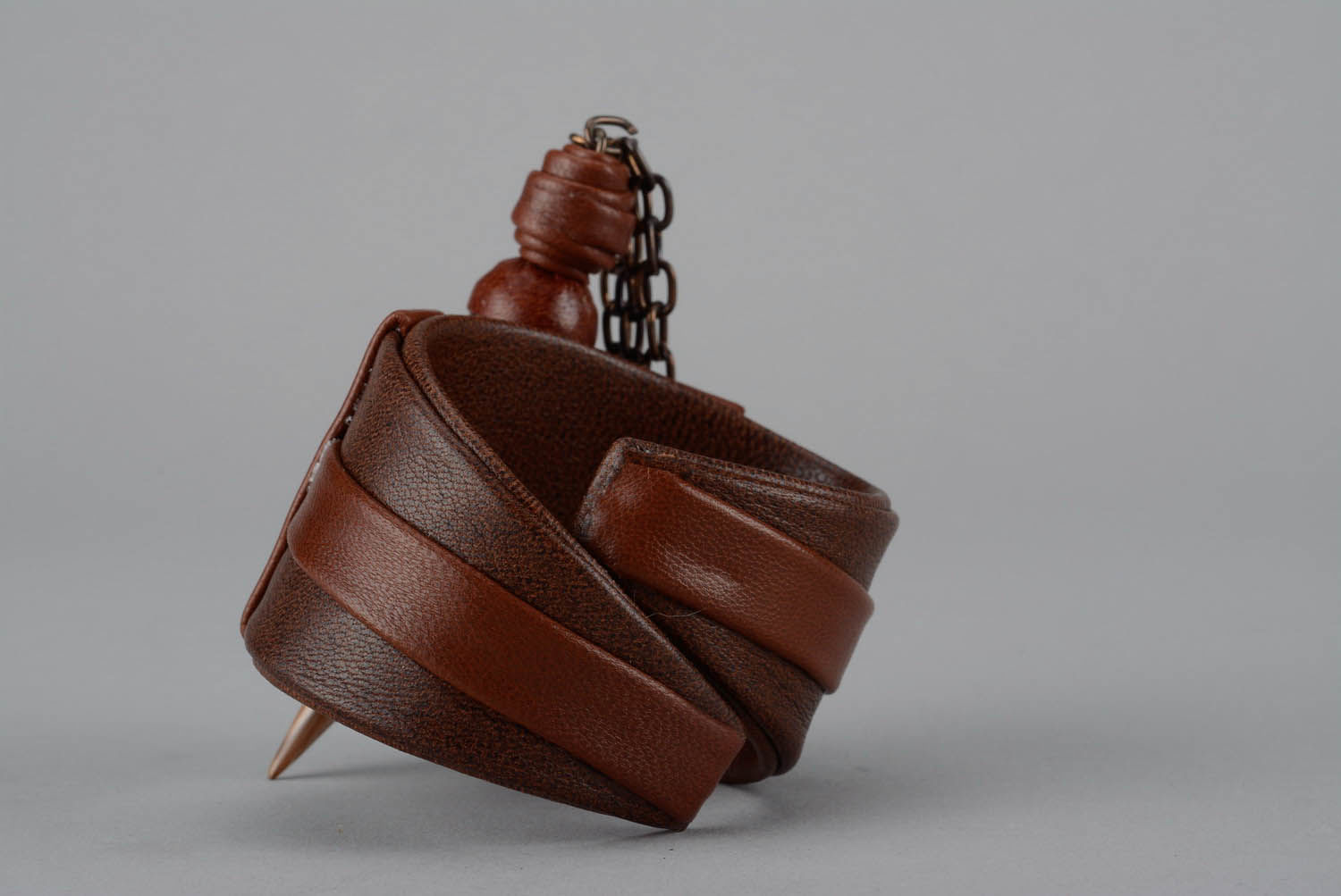 Leather bracelet with horn photo 3