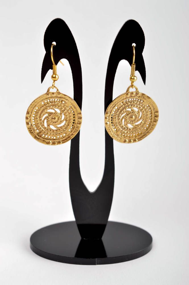 Ohrringe für Damen handmade Metall Schmuck originell lange Ohrhänger schön foto 2