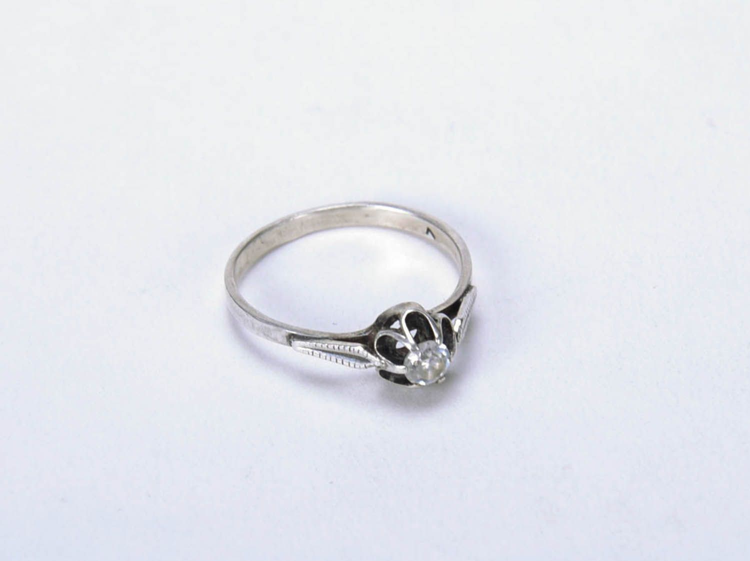 Silver ring with flower  photo 4