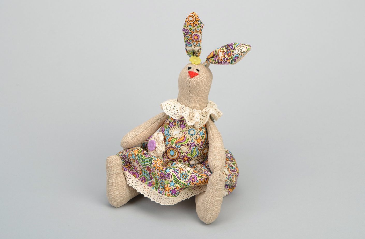 Textile toy Bunny with fat tummy photo 3