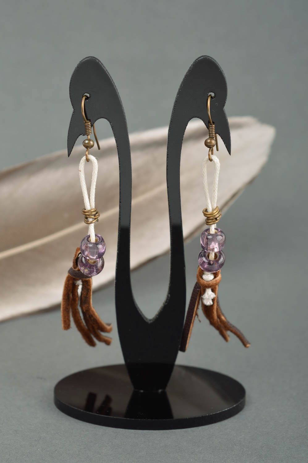 Handmade designer earrings with charms unusual stylish earrings cute jewelry photo 1