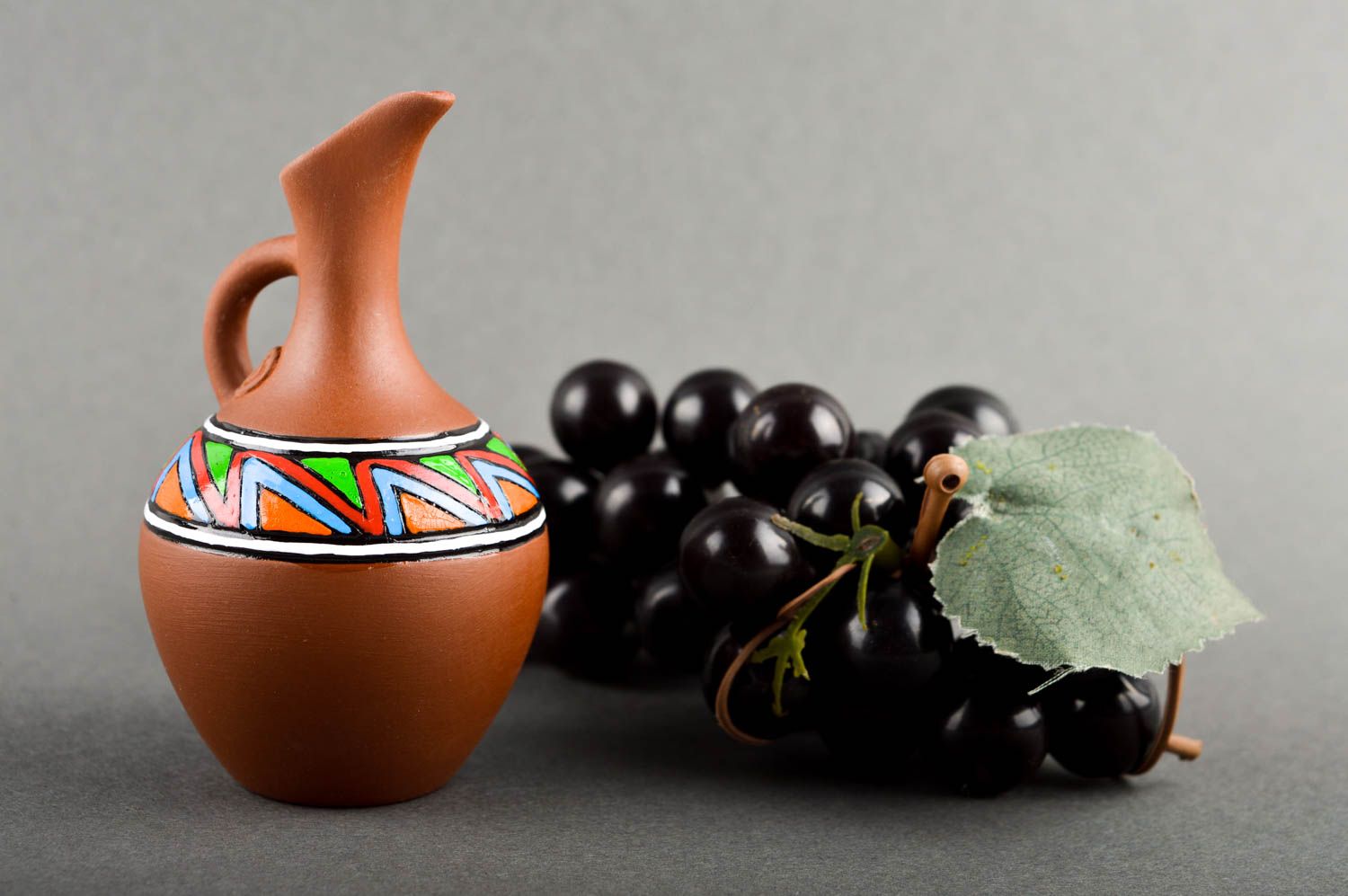 5 oz ceramic handmade wine carafe in terracotta color 0,16 lb photo 1