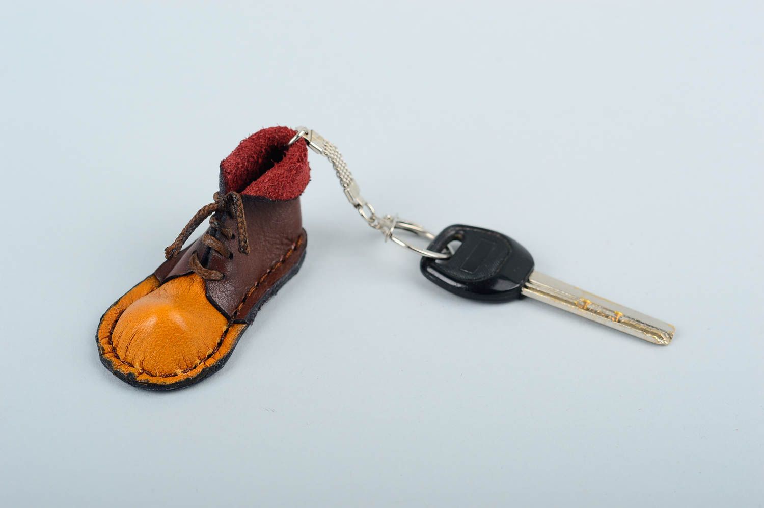 Handmade keychain unusual keychain designer keychain leather accessory photo 1