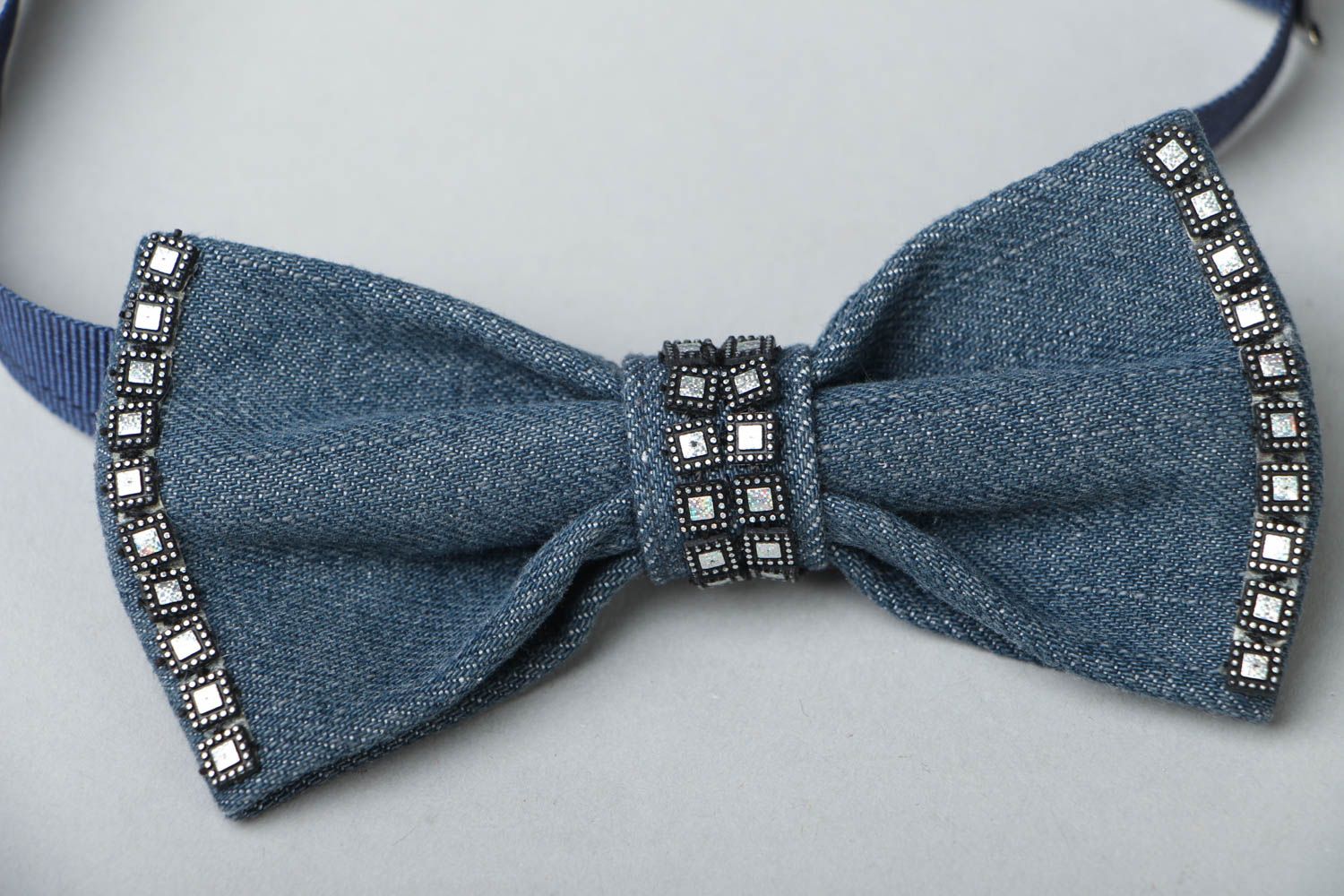 Джинсовый галстук-бабочка фото 2