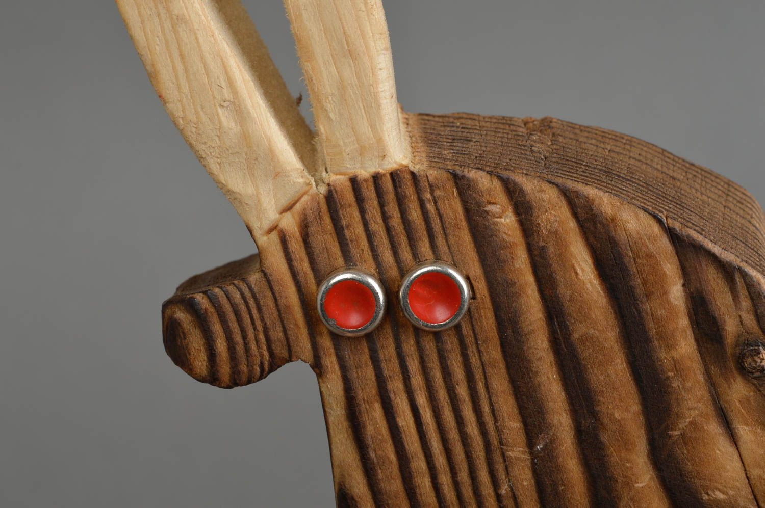 Künstlerische Statuette aus Holz Ziege lustig handgeschaffen grell klein schön foto 5