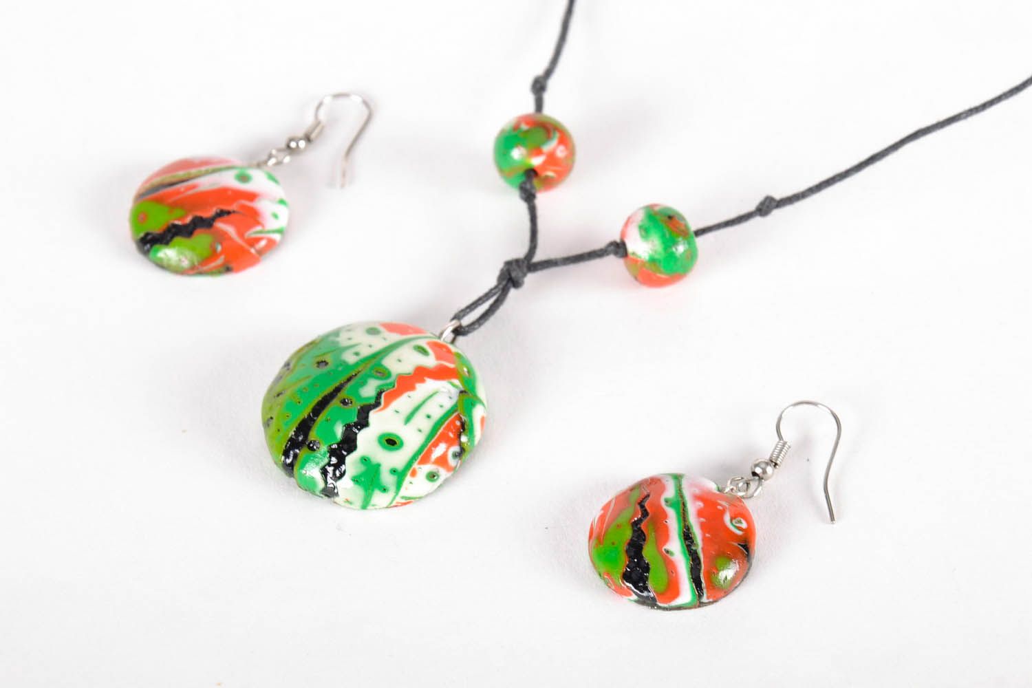 Set of jewelry made of polymer clay photo 2