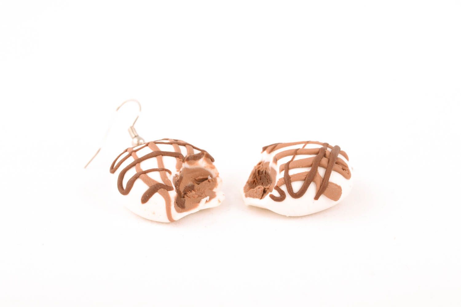 Polymer clay earrings with unusual shape photo 2