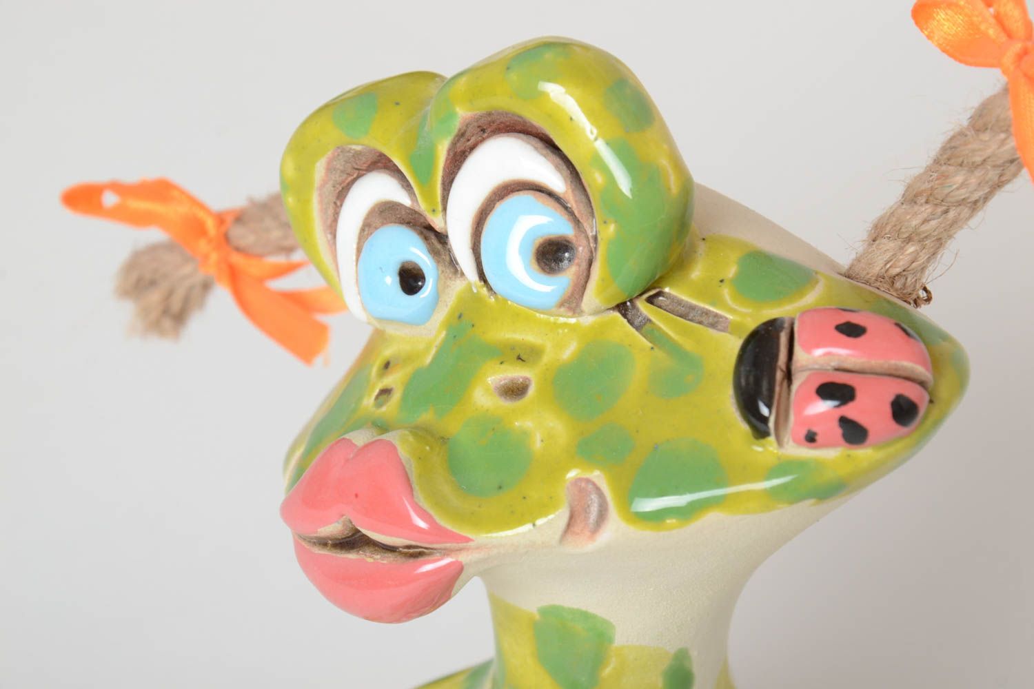 Handgemachte Keramik Spardose Frosch Geschenk Idee Ton Deko wunderschön foto 3