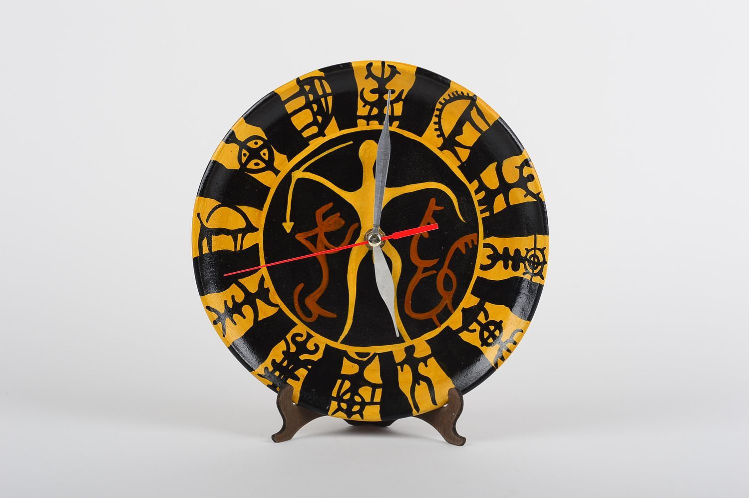 Keramik Uhr Handmade Deko ungewöhnliche Uhr Tischuhr modern bemalt originell foto 1