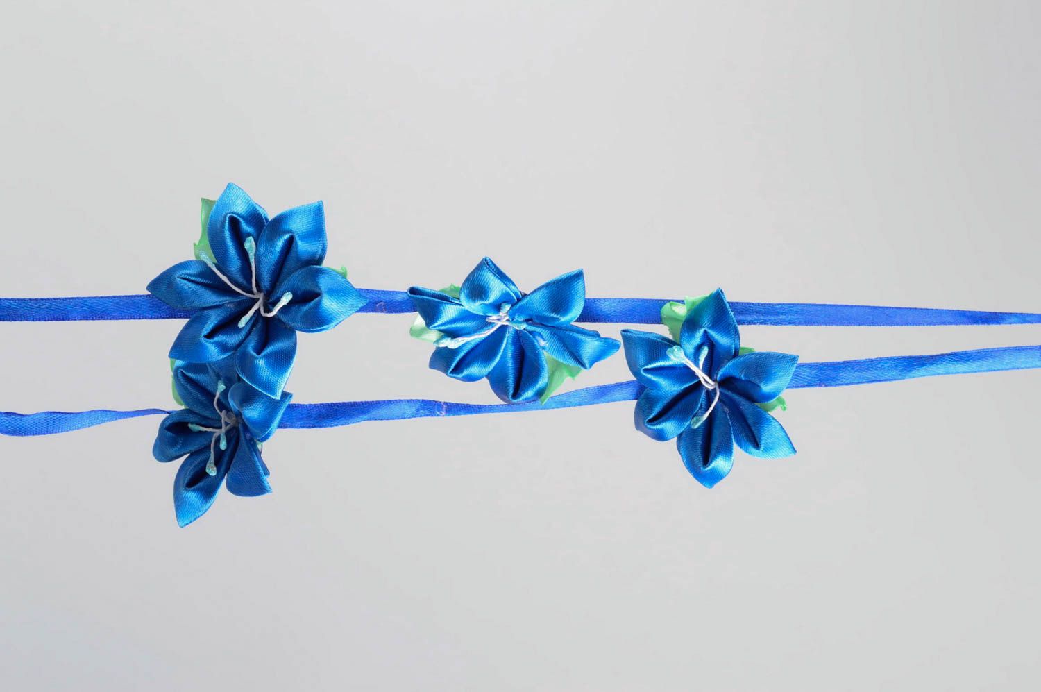 Handgemachter Schmuck dünnes Haarband Accessoire für Haare blau Haar Schmuck foto 2
