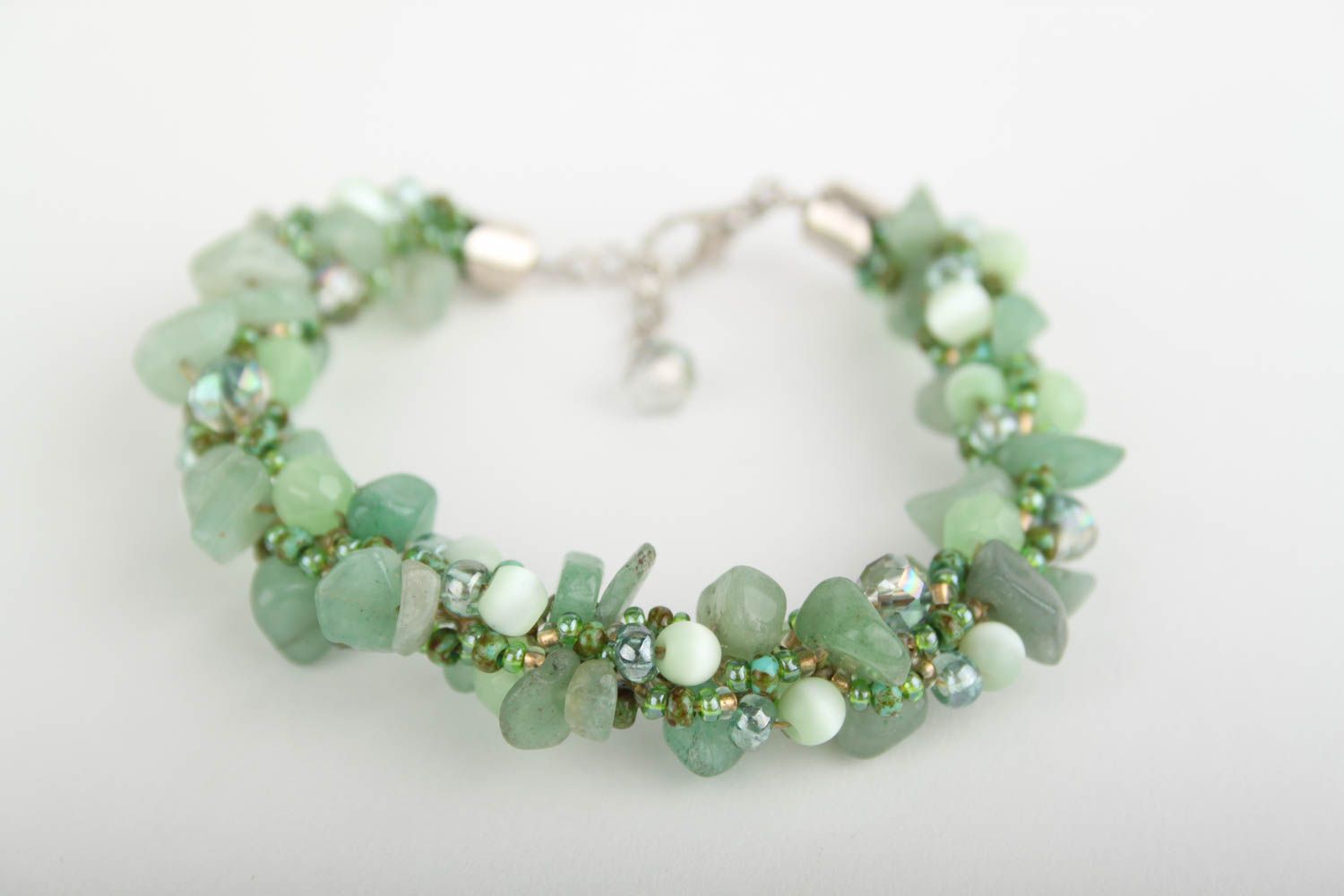 Handmade bracelet with natural stones nephritis bracelet fashion jewelry for her photo 5