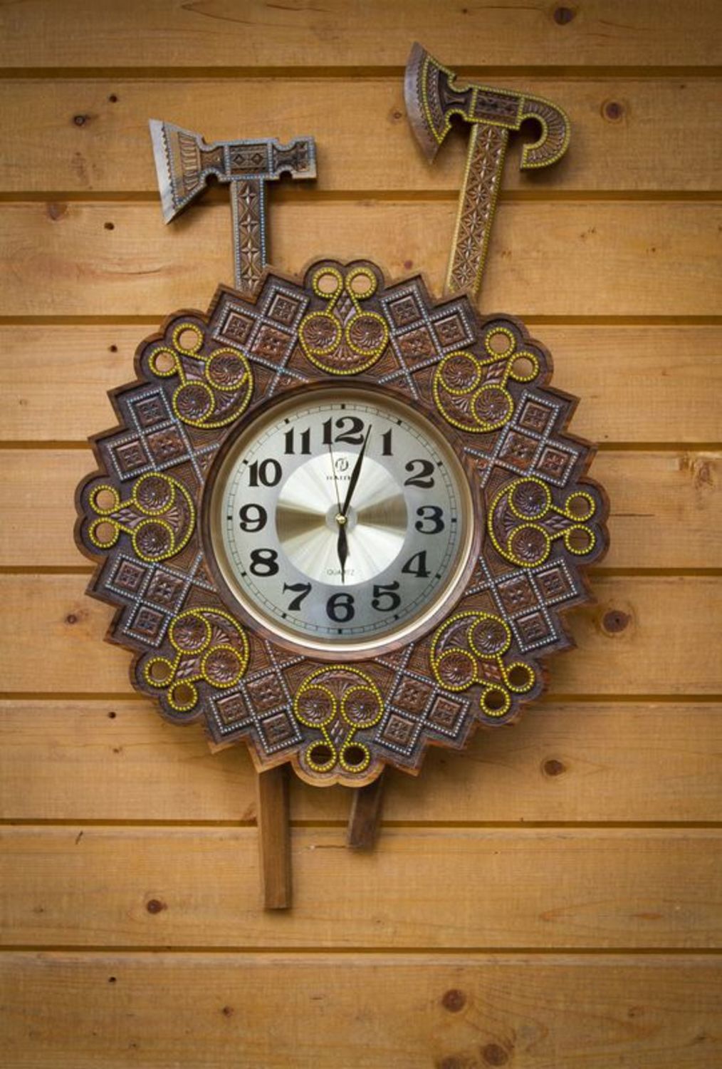 Wooden carved clock photo 1