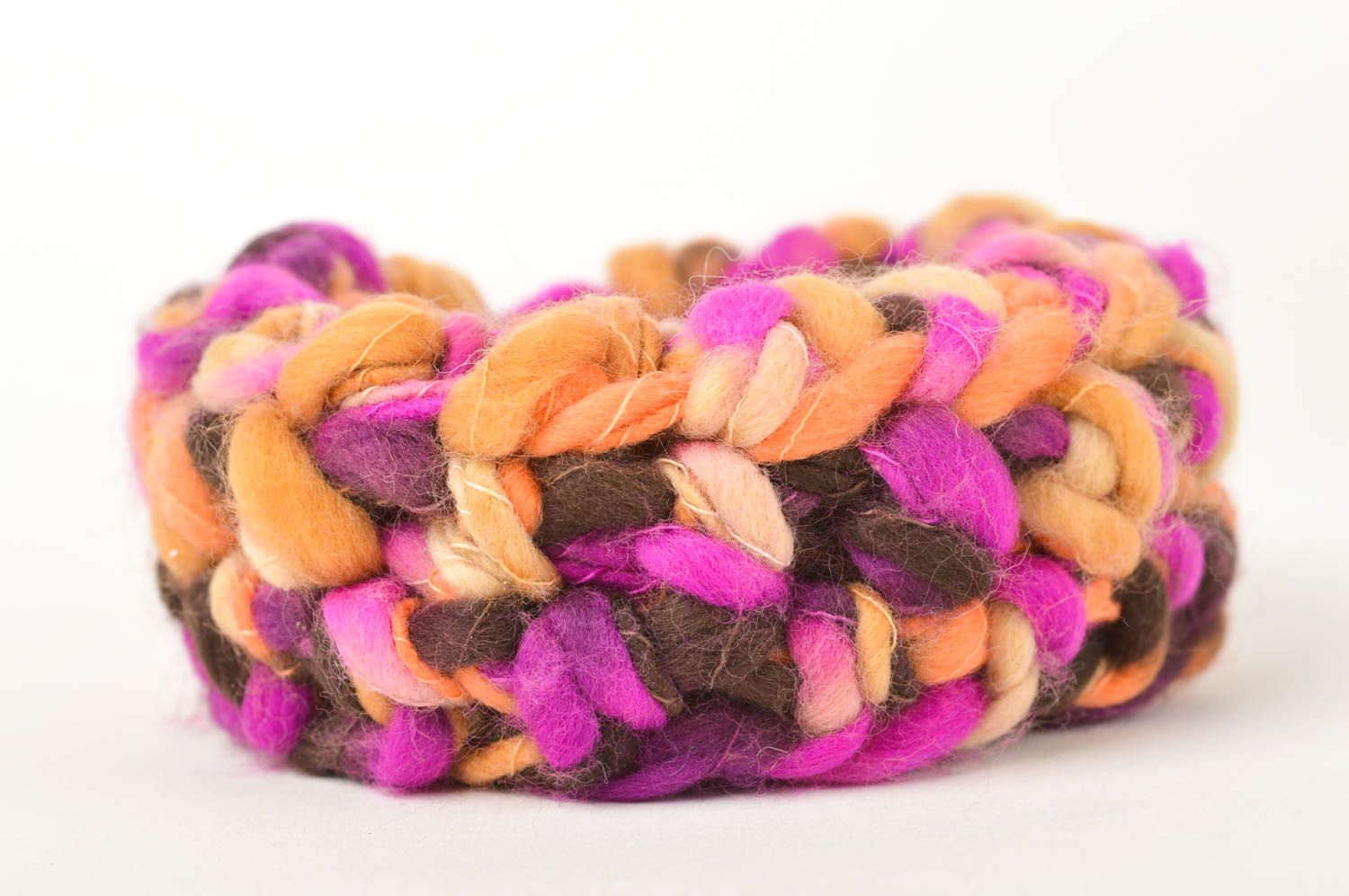 Bracelet textile Bijou fait main tricoté multicolore Accessoire femme original photo 5
