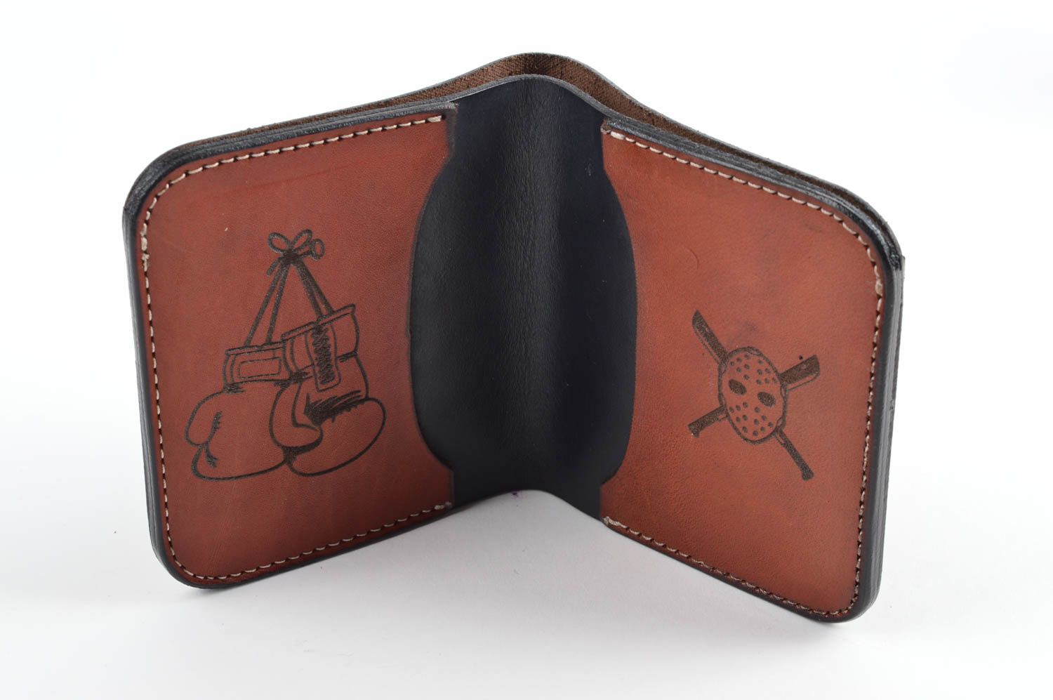 Handmade wallet genuine leather wallet present for friend men accessories photo 2