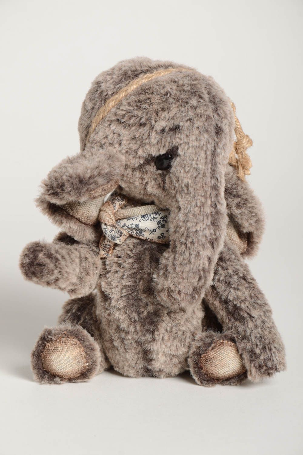 Handmade cute soft toy unusual elephant for decor beautiful interior toy photo 5