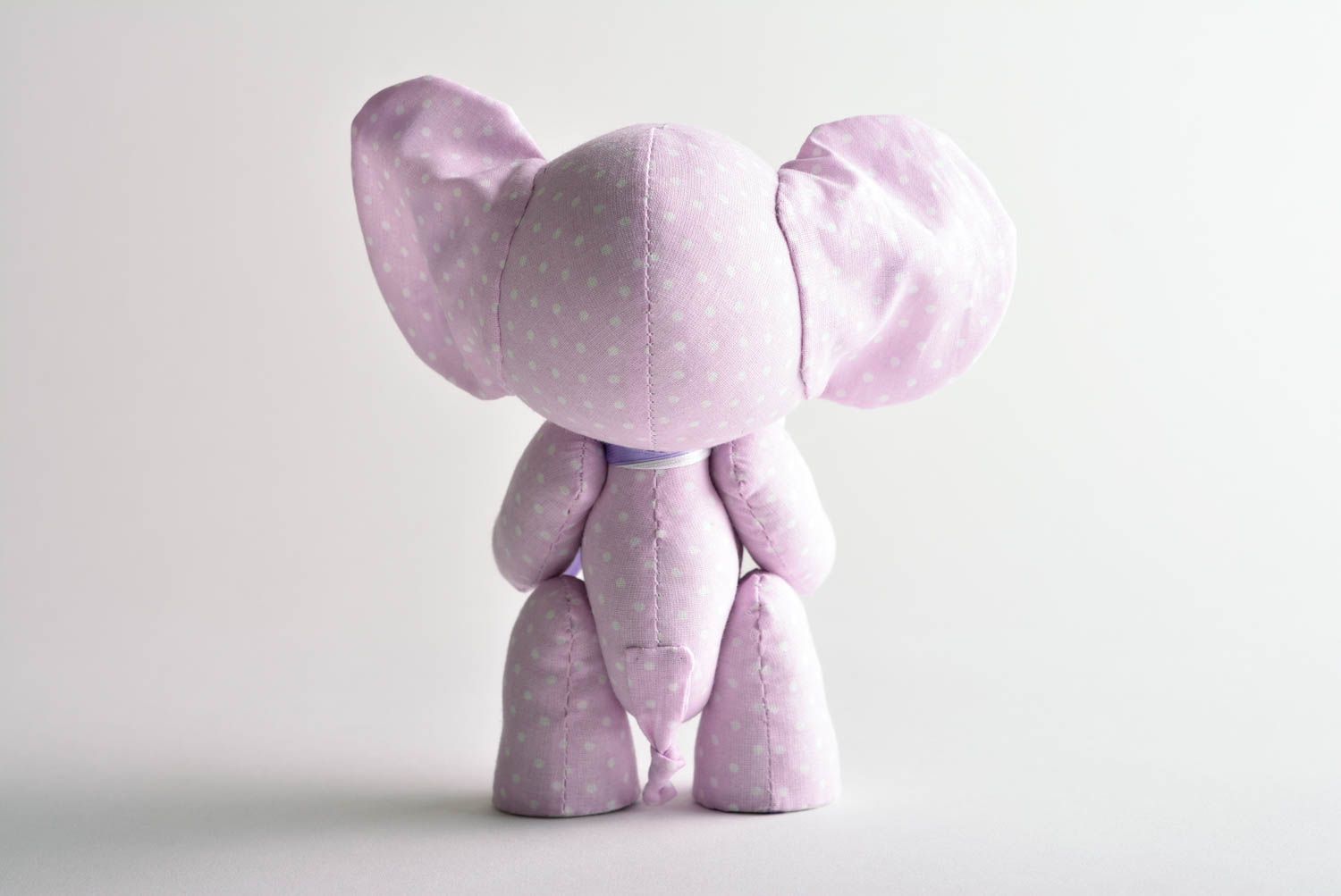 Peluche éléphant rose Jouet fait main petit en tissus cadeau Cadeau pour enfant photo 4