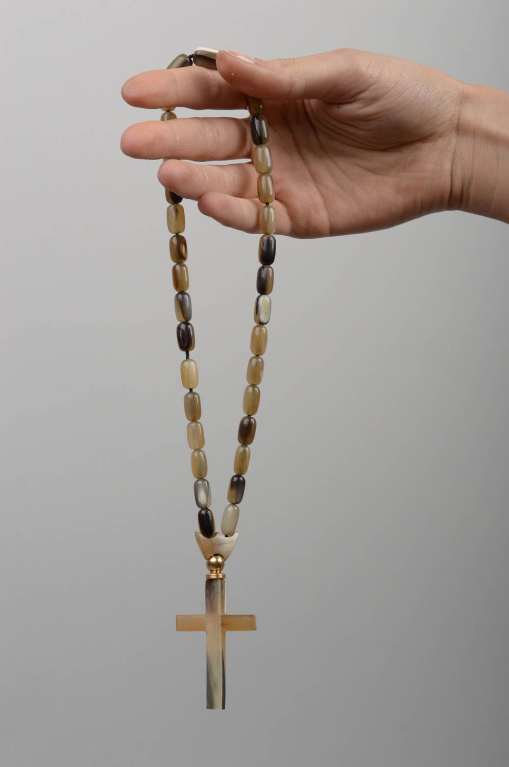 Четки ручной работы четки для молитвы аксессуар для мужчин с крестом из рога фото 5