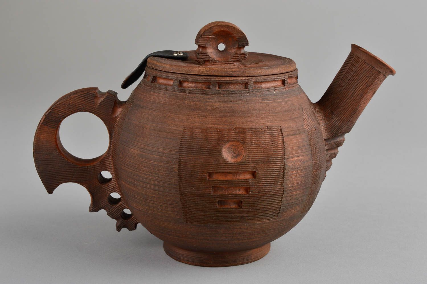 Handmade ceramic teapot beautiful clay teapot design pottery kitchenware photo 2