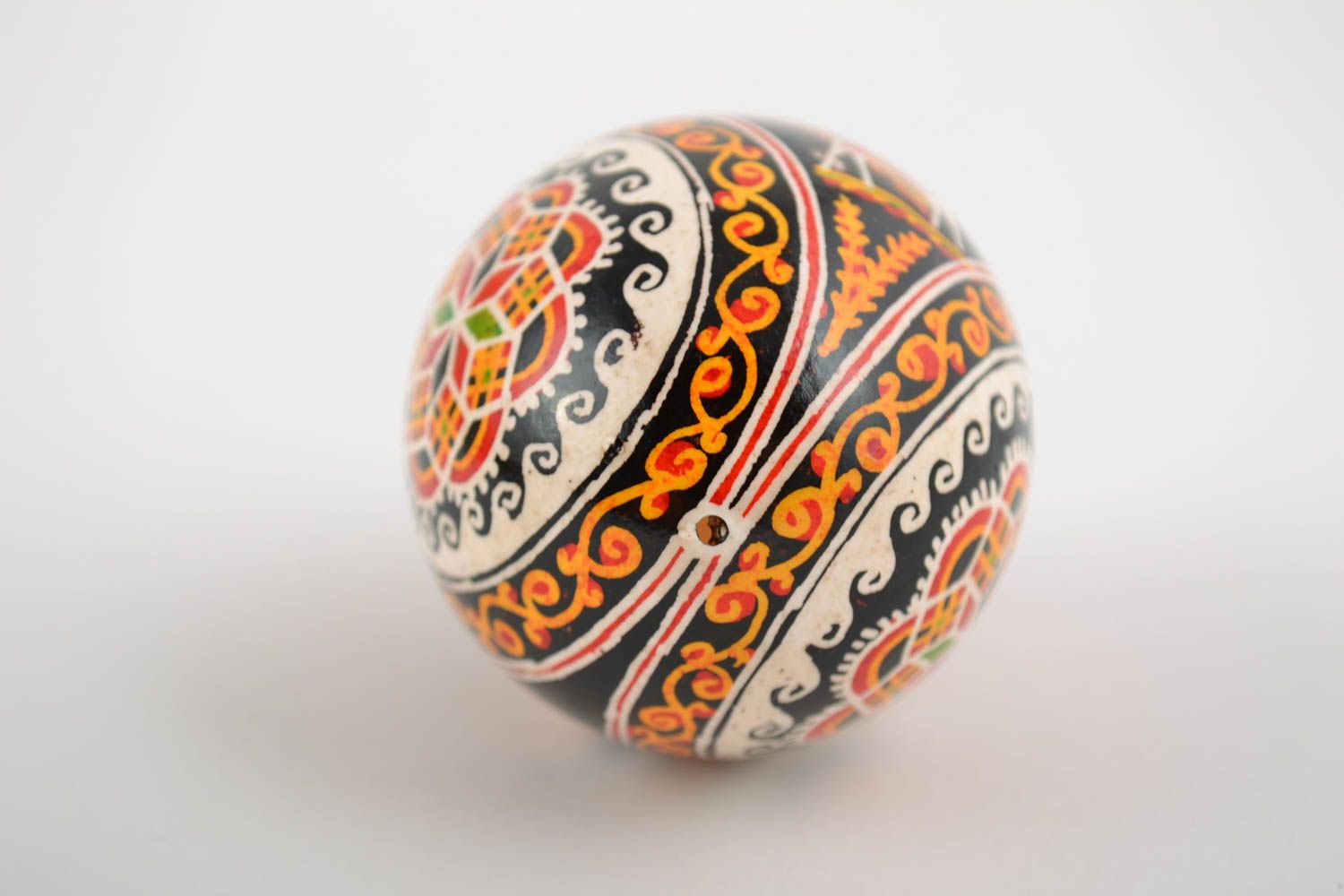 Handmade decorative pysanka Easter egg painted with acrylics Deer and Bird photo 5