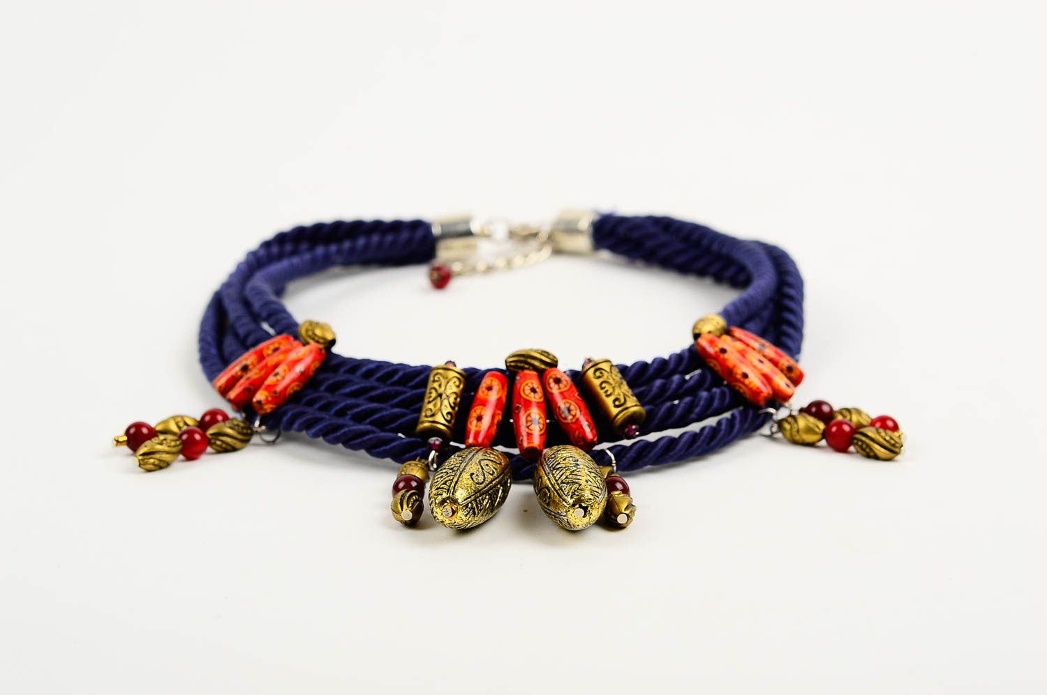 Beautiful handmade beaded necklace womens textile necklace fashion trends photo 3