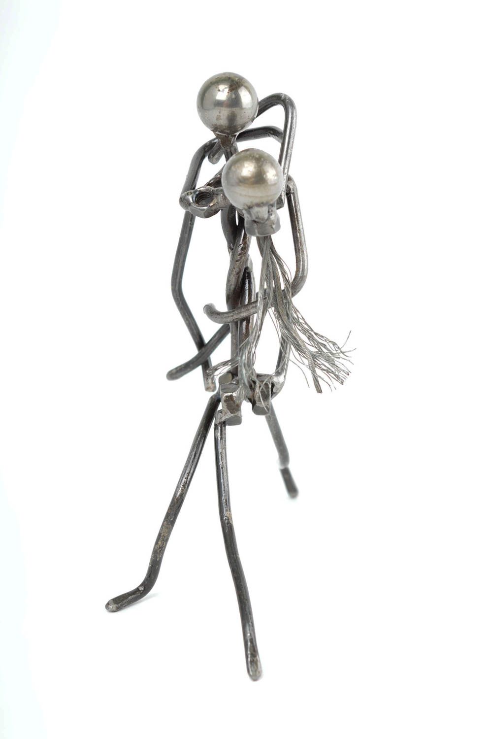 Decoro da casa fatto a mano figurina simpatica a forma di coppia di metallo foto 4
