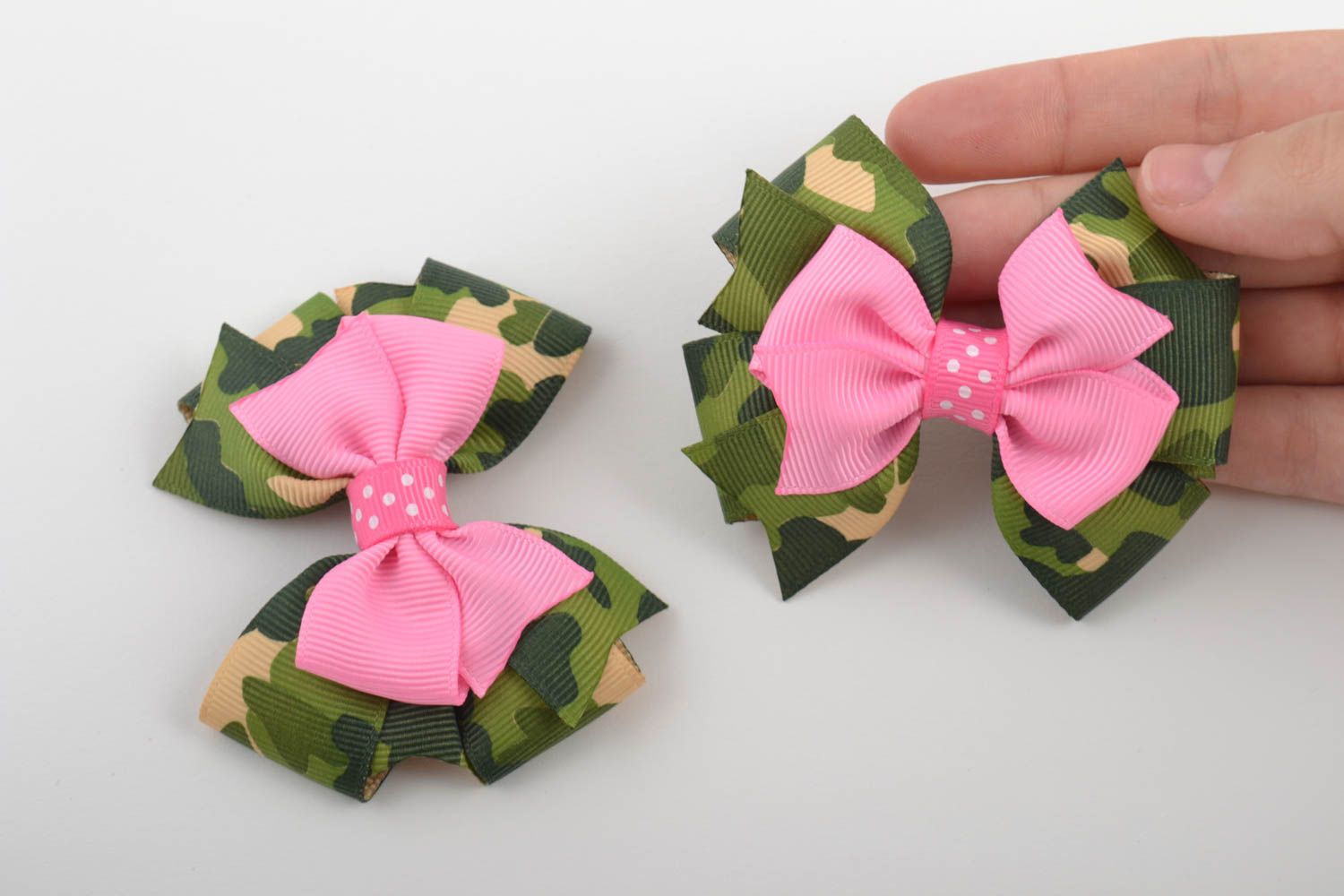 Set of 2 handmade cute bows jewelry making supplies bows for hair ribbon bows photo 2