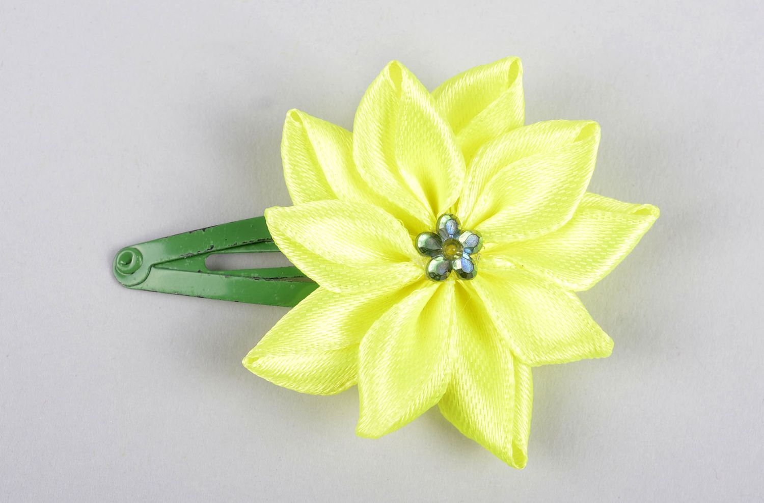 Handmade Haarspange Blume Haarschmuck für Kinder Blüte fürs Haar gelb  foto 4