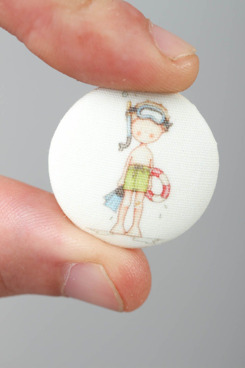 Handmade buttons unusual needlework accessories for kids fabric button photo 5