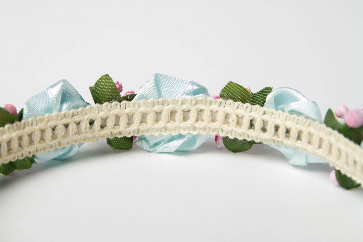 Beautiful handmade textile flower headband head wreath hair bands gifts for her photo 5