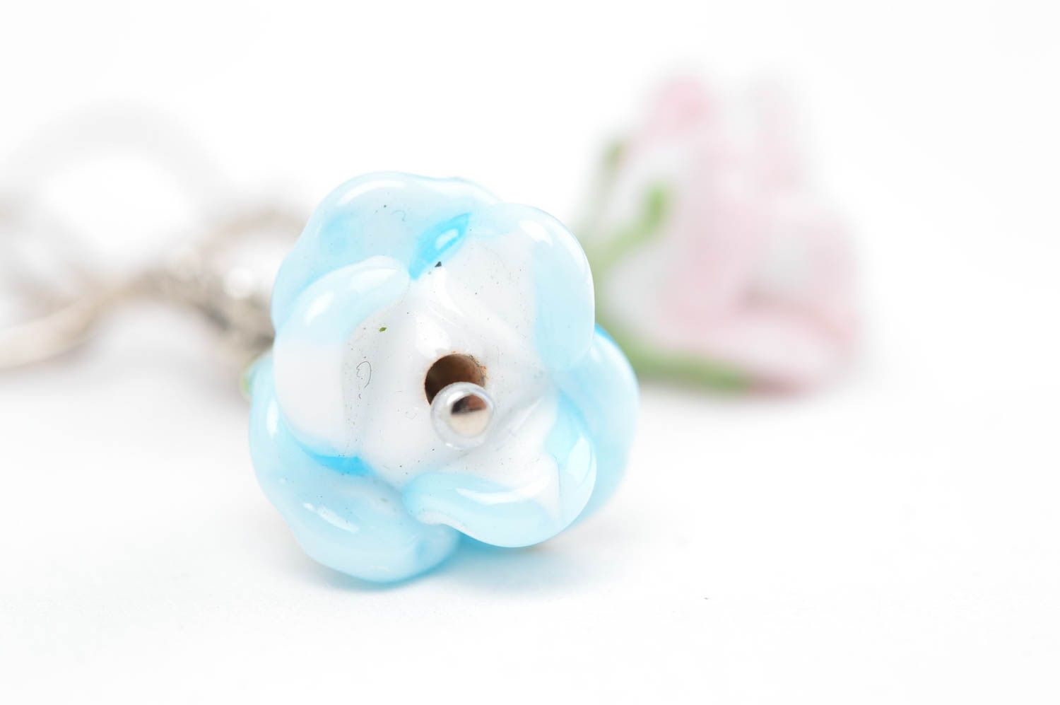 Handmade Glas Ohrringe Accessoire für Frauen Damen Schmuck modisch bunte Blumen foto 2