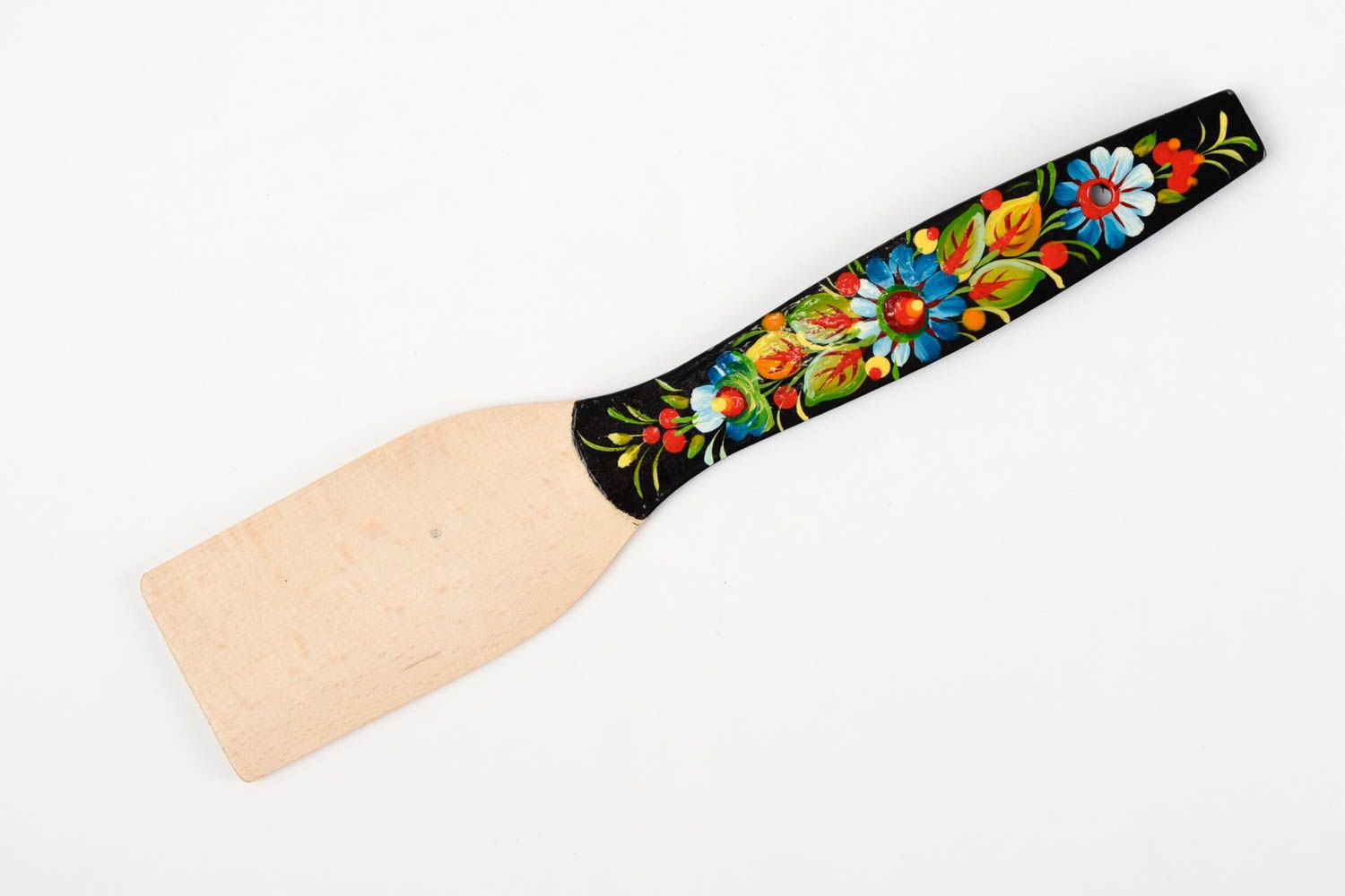 Espátula de madera artesanal pintada utensilio de cocina regalo original foto 3