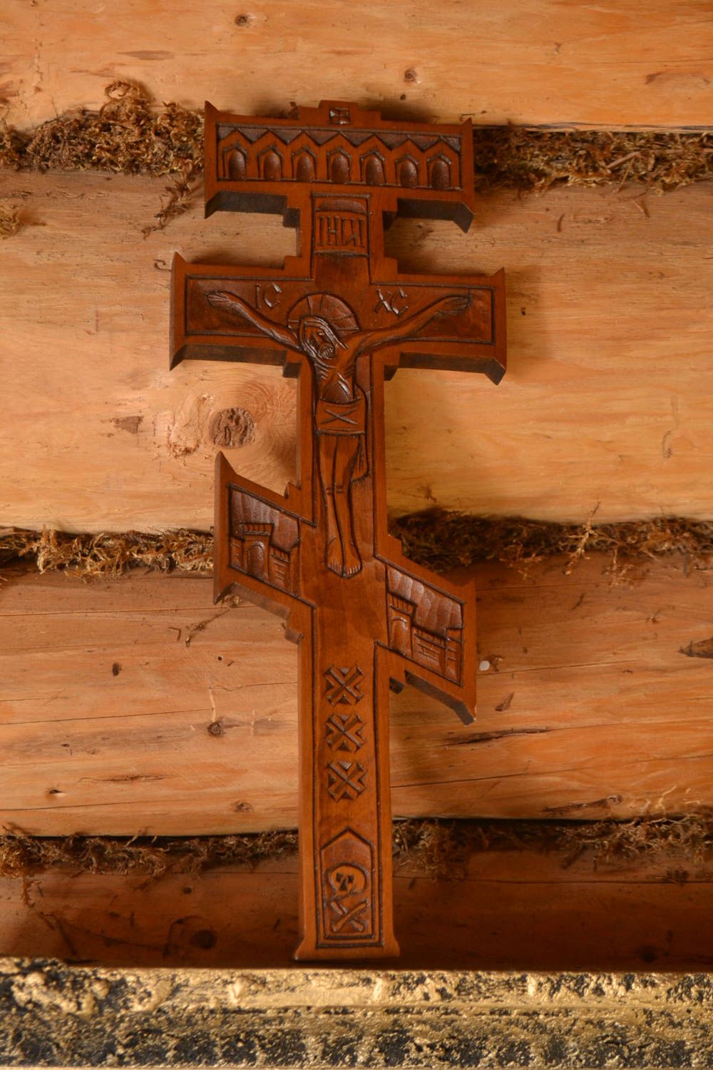 Крест ручной работы крест православный украшение на стену крест из дерева фото 1