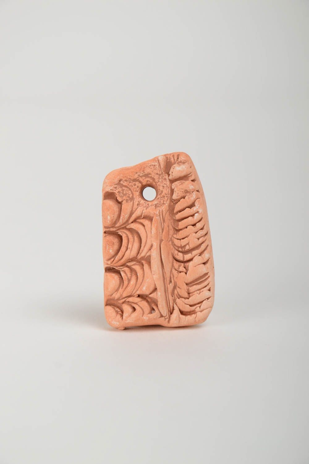 Handmade designer relief clay blank pendant DIY accessory rectangular photo 2
