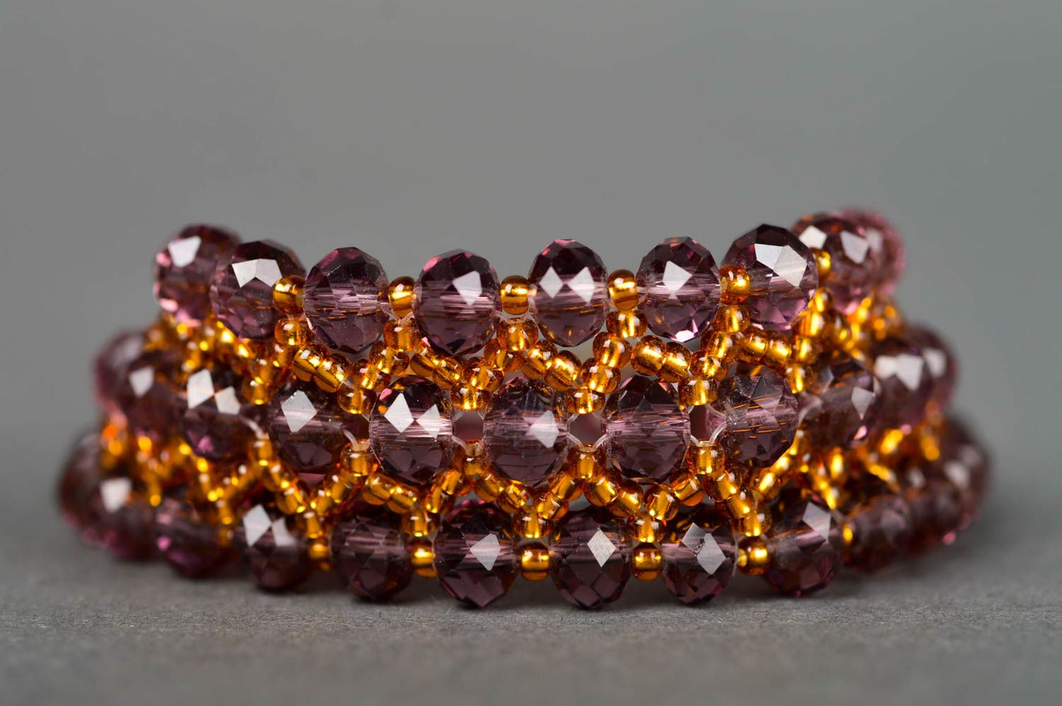 Brown three-layer beaded elegant bracelet for teen girls photo 4