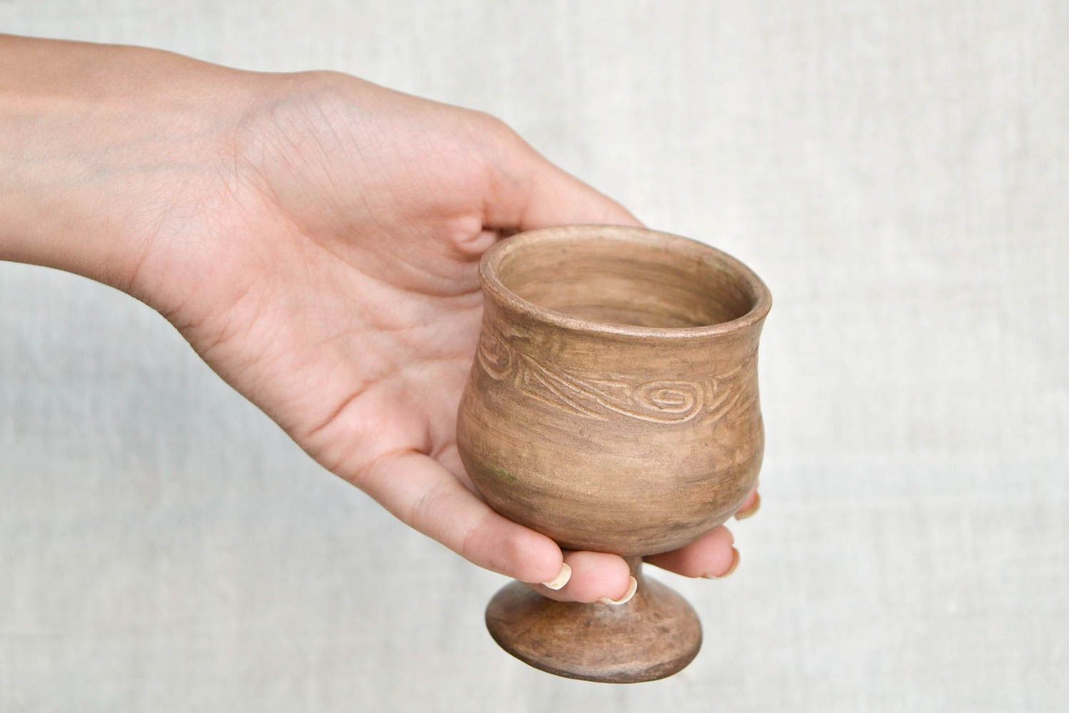 Copa de barro artesanal vaso de chupito con capacidad de 150 ml regalo original foto 2