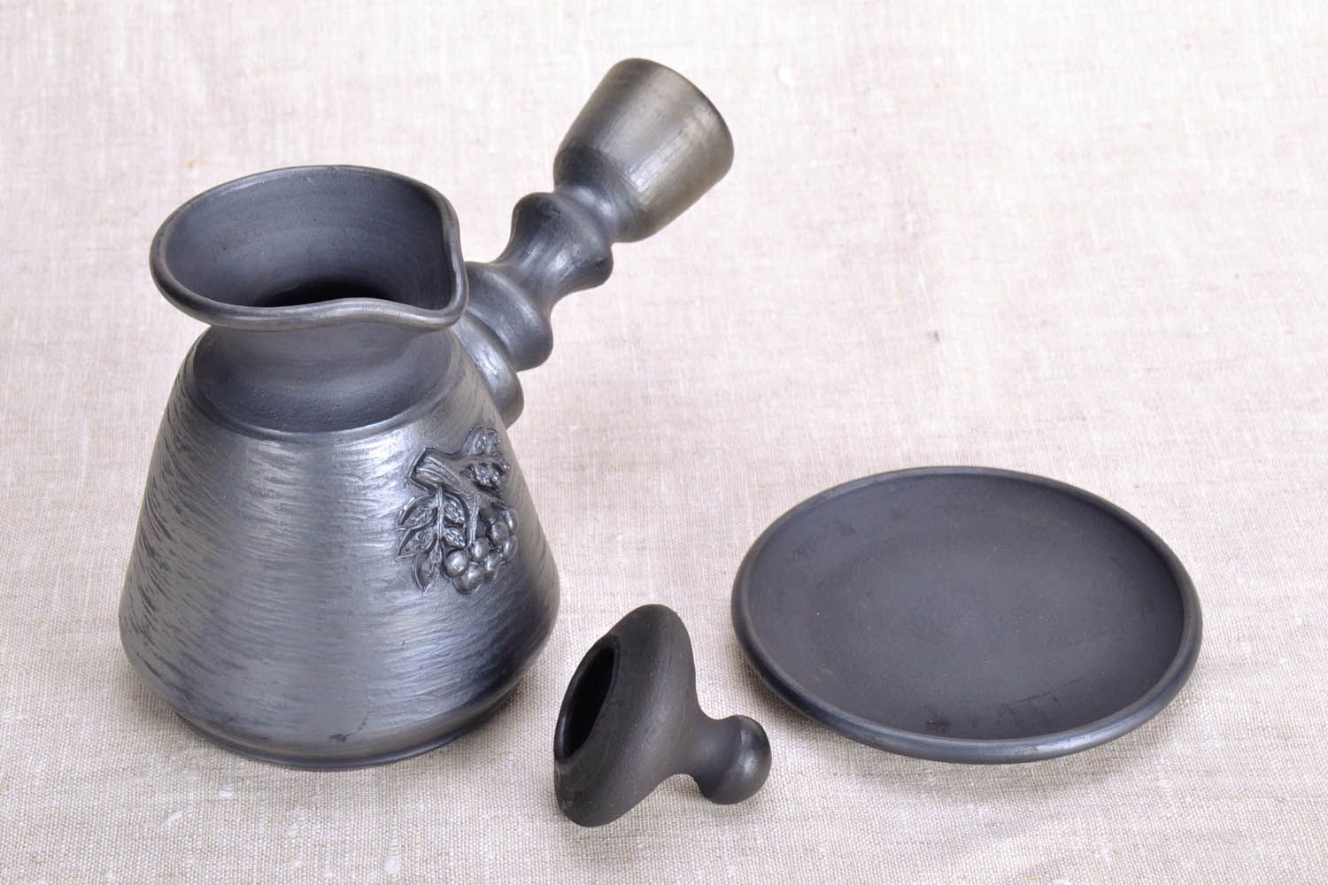 Türkischer Keramik Kaffeekocher mit Stiel foto 3