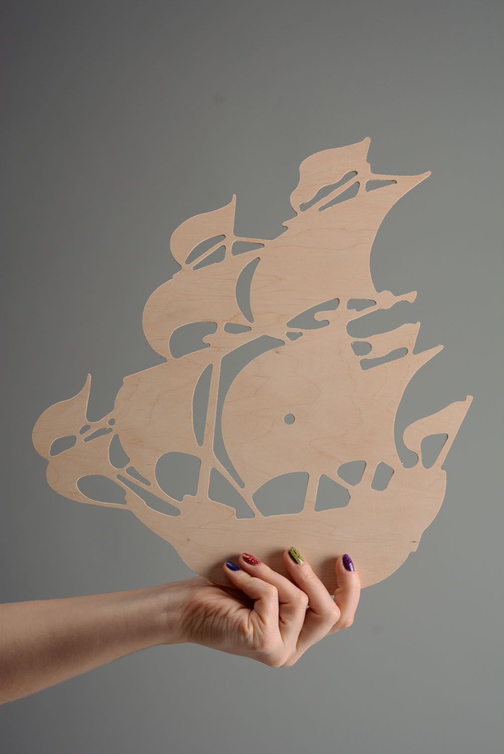 Wanduhr aus Holz Segelschiff  foto 3