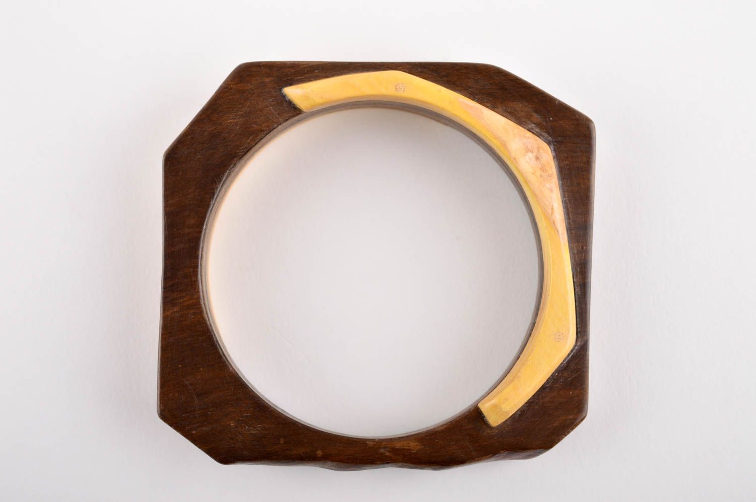 Pulsera de madera artesanal regalo original accesorio para mujer cuadrada foto 2
