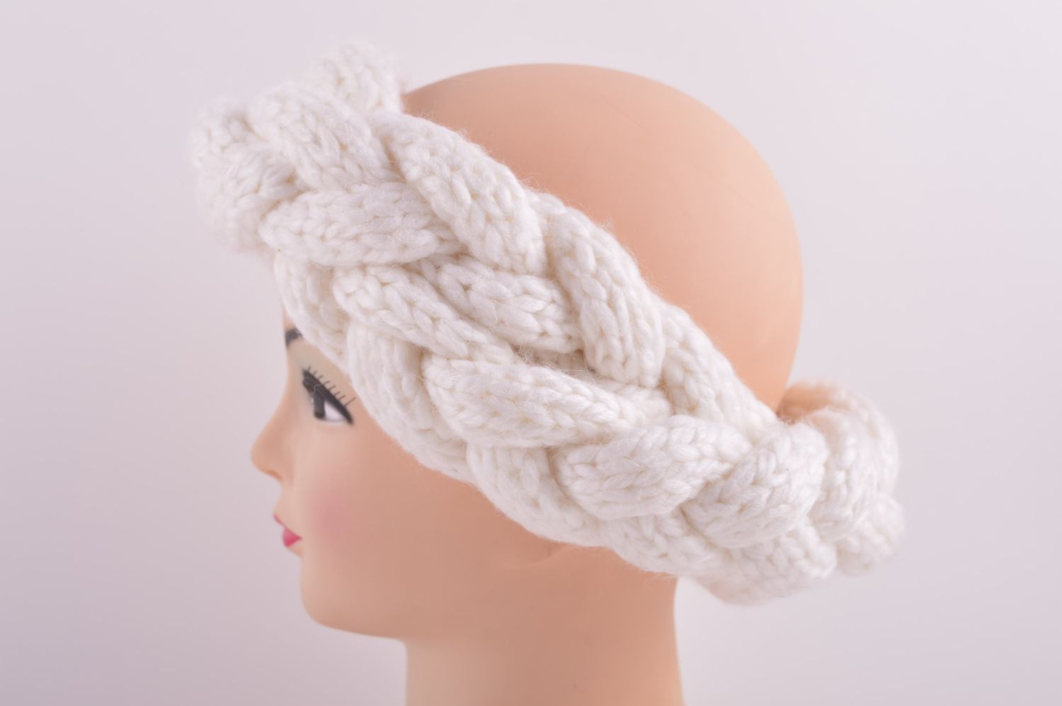 Handmade designer headwear unusual knitted headband beautiful cute headband photo 5